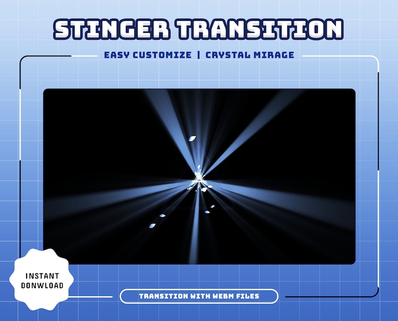 Crystal Mirage animiertes Stream Paket/Übergang/Stream Overlay/Panels/Diamant/Blau/Süßes Thema/Einfach/Glänzend/Cutie/Kristallgalaxie Bild 5