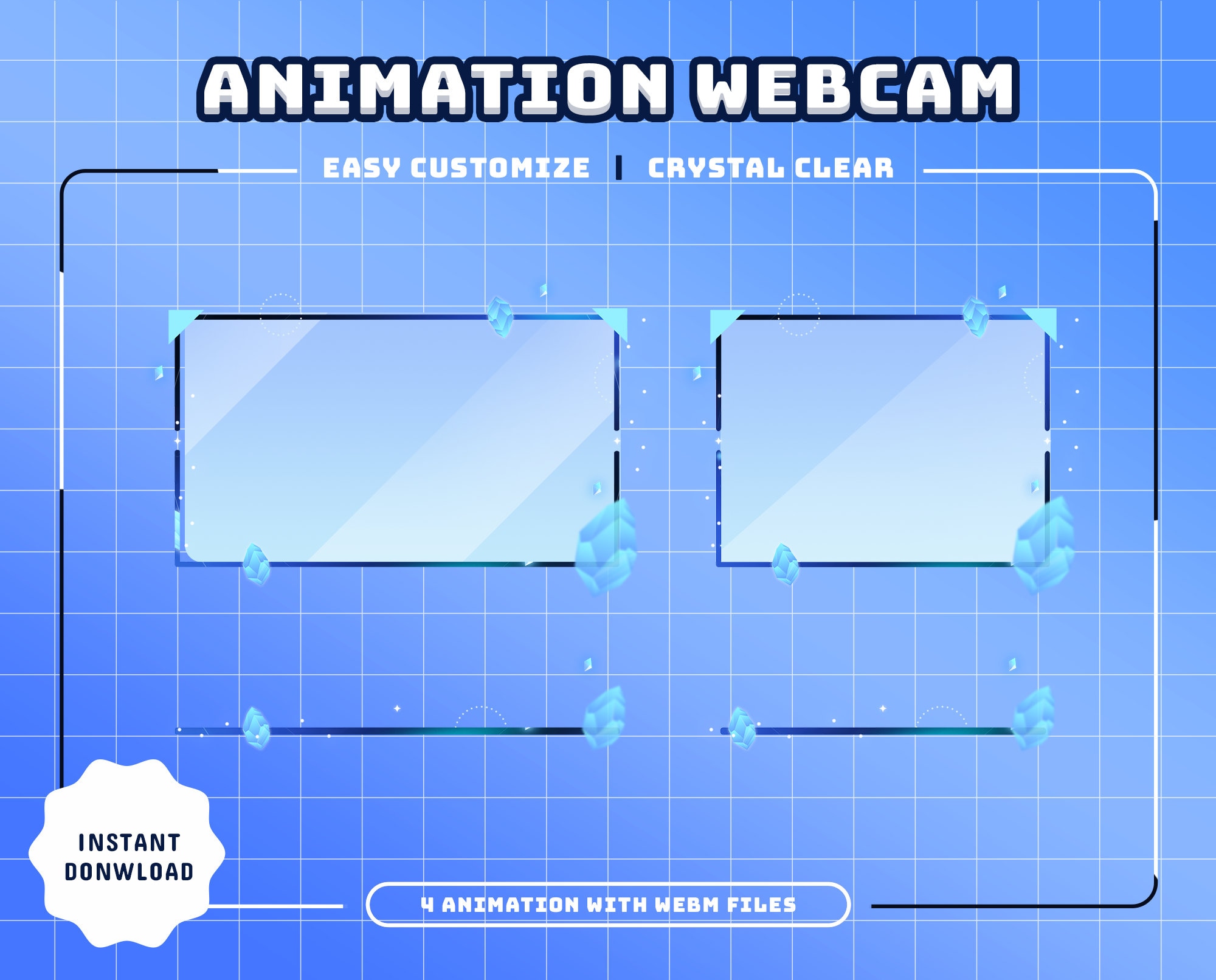 Crystal Clear Animated Stream Package/transition/stream Overlay/panels ...