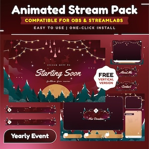 Blessing Christmas Animated Stream Overlay for Twitch/Vertical Stream for TikTok/Festive Winter Wonderland Background/Holiday Cheer Overlay