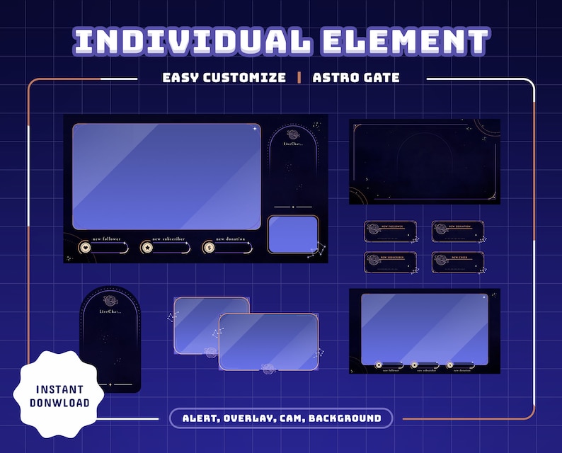 Astro Gate Animated Stream Package, Galaxy Theme (digital Download) - Etsy