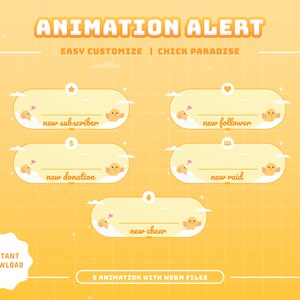 Chick Paradise Animated Stream Alerts/Transition/Stream Overlay/Panels/Barn/Simple/Aesthetic/Galaxy/Cute/Animal/Cozy/Nature/Chicken Lovers