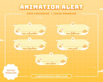 Chick Paradise Animated Stream Alerts - Cute Chicken Design (Webm)