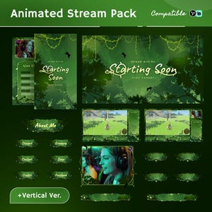 Superposition animée de flux Nature Nest : ambiance chaleureuse de forêt verte pour Twitch, TikTok et OBS/Streamlabs