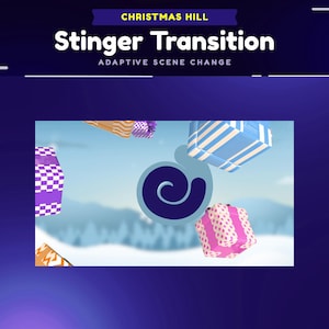 Christmas Hill Animated Stinger Transition for Twitch/Aesthetic Snow Hill on Christmas Stinger Transition for OBS Studio/Gifts Box Stinger