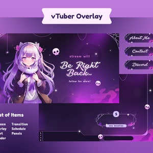 Haunted VTuber Animated Stream Package/Stream Overlay/Transition/Panels/Calm/Cute/Aesthetic/VTuber Designs/Etsy VTuber/EtsySpace