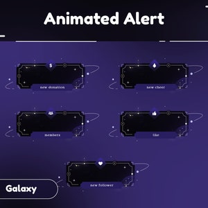 Astro Space Animated Stream Alerts/Notification/Transition/Stream Overlay/Panels/Sky/Simple/Aesthetic/Galaxy/Cute Theme/Celestial/Cozy/Lines