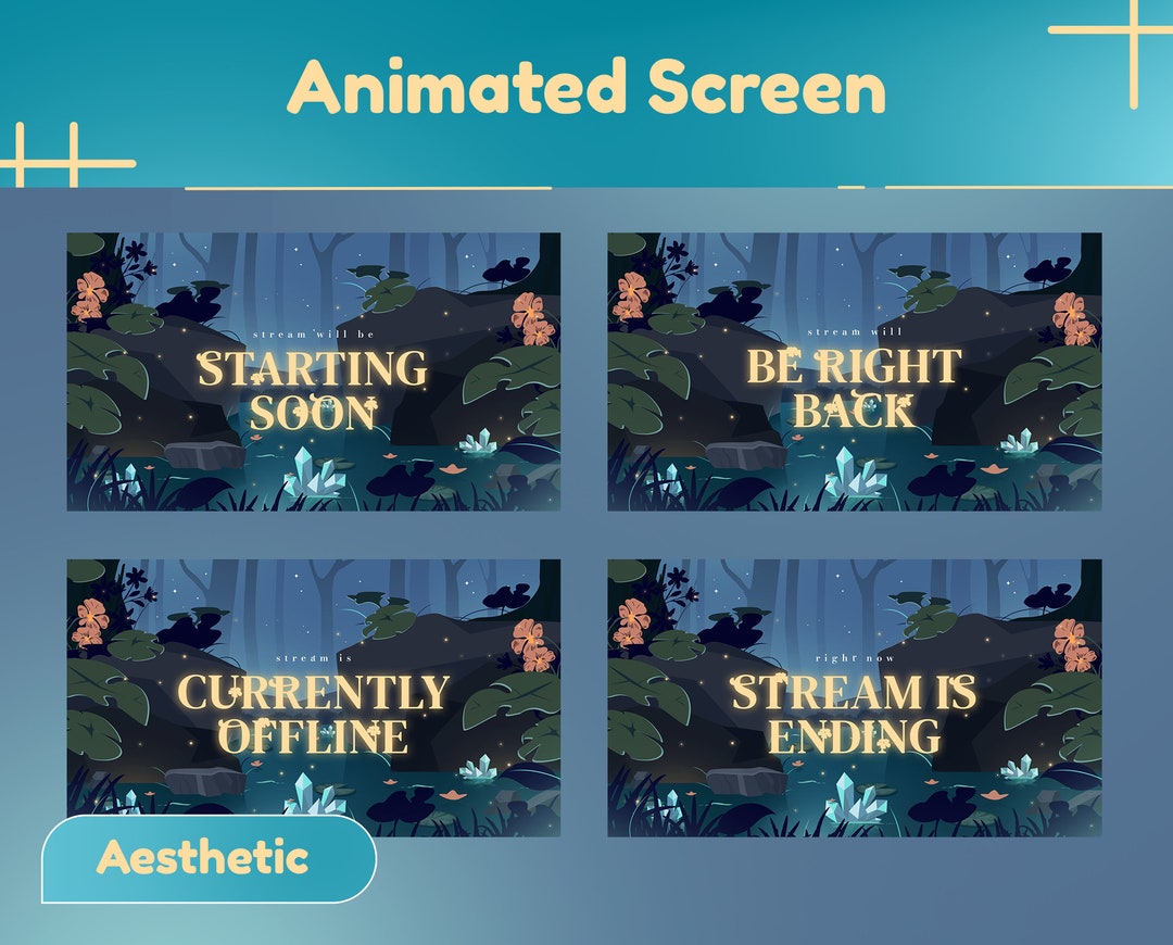 Azure Waters Animated Screen Package/stream Overlay/stream Package ...
