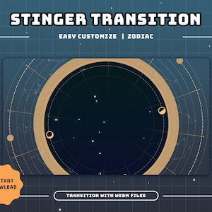 Zodiac Animated Stream Transition/Transition/Stream Overlay/Panels/Calm/Simple/Aesthetic/Celestial/Stars/Galaxy/Lines/Constellation
