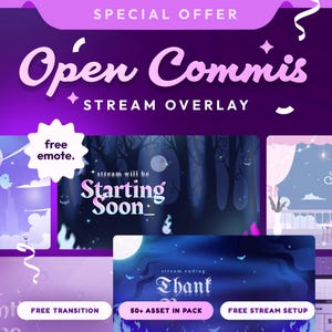Custom Stream Overlay Package | Twitch Overlay | Animated Bundle Alert | Cute Simple Commission | Vtuber Assets | Streaming Assets | Kawaii