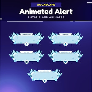 Aquascape Animated Stream Alert Package/Blue Twitch Alert/Notification Stream/Calm/Water Theme/Sea/  Ocean/Aesthetic/Underwater/Corals