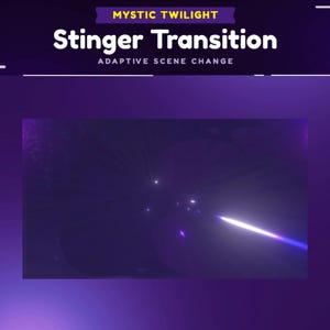 Transizione animata di Mystic Twilight Stinger per Twitch/Transizione di Starry Nights Twitch per OBS Studio/Transizione di streaming di Purple Crescent Moon