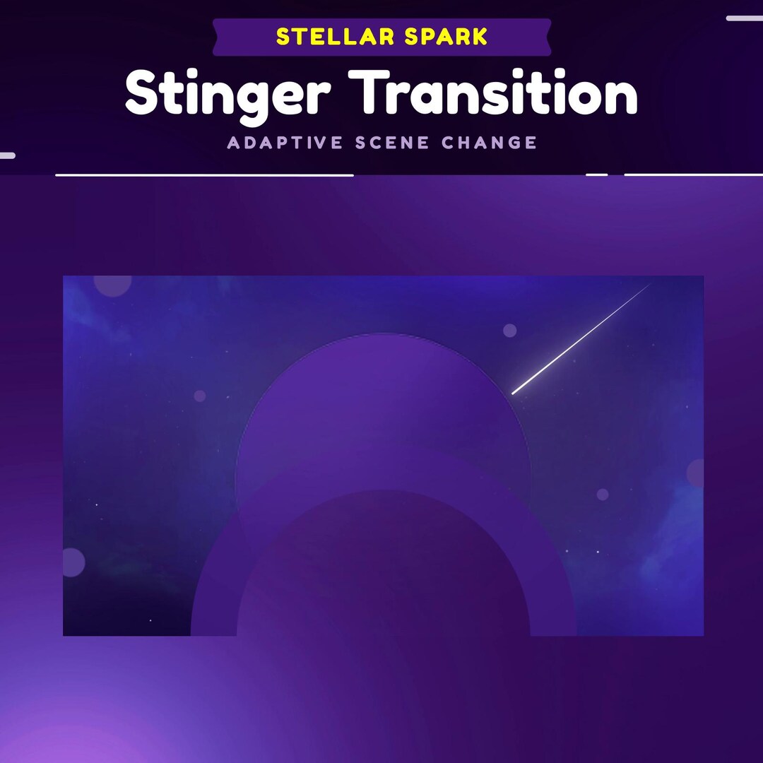 Transitional Package Stellar Spark Animated Stream Transition Package for Twitch/purple and ...