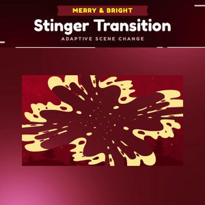 Merry and Bright Animated Stinger Transition for Twitch/Christmas Theme Stinger Transition for OBS Studio/Simple Christmas Stream Transition