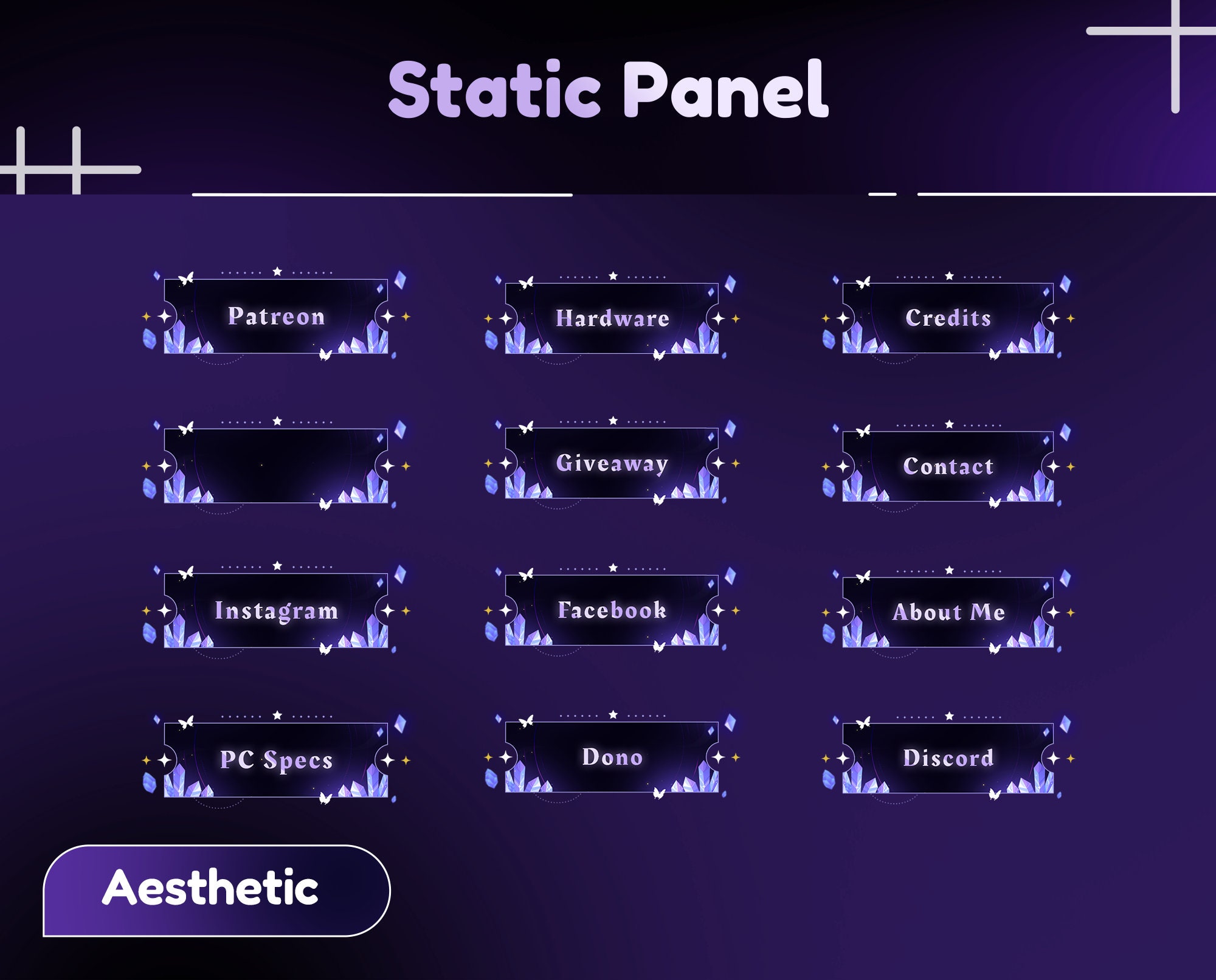 Amethyst Animation Kawaii Amethyst Animated Stream Package | Crystal Overlay, Alerts ...