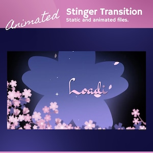 Transición de aguijón de flor de rayo de luna: Noche de sakura rosa para Twitch, TikTok y OBS/Streamlabs