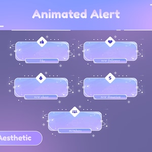 Blushline Animated Stream Alerts/Transition/Stream Overlay/Panels/Simple/Aesthetic/Starlight/Cute Design/Pastel Color/Purple Blur/Kawaii