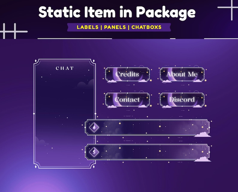 Galactic Dreamweave Animated Stream Pack/Galaxy Twitch Overlay/Cloud /Purple Overlay/Celestial Twitch Overlay/Streaming Assets/Dark Souls image 4