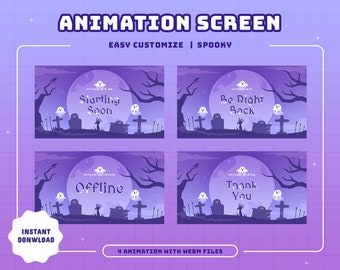 Griezelige geanimeerde twitch-overlay: Halloween-spookthema (digitale download)