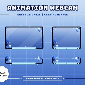 Crystal Mirage animiertes Stream Paket/Übergang/Stream Overlay/Panels/Diamant/Blau/Süßes Thema/Einfach/Glänzend/Cutie/Kristallgalaxie Bild 7