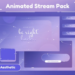 Paquete de transmisión animada de luces de cadena/Transición/Superposición de transmisión/Paneles/Femenino/Morado/Líneas/Sencillo/Tranquilo/Femenino/Encantador/Lo-Fi/Arte de anime/Lindo