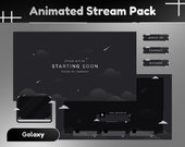 Atmosphere Animated Stream Package/Galaxy/Twitch Set/Panel/Stinger/Celestial Theme/Unique Stream/Aesthetic Dark/Black theme stream overlay