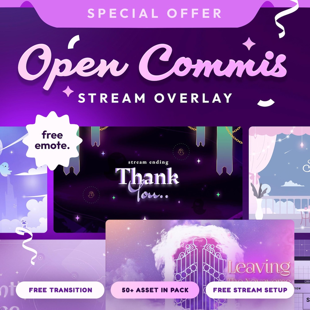Custom Animated Stream Overlay for Twitch | Vtuber Overlay | Cute Alert ...