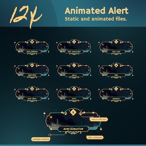 Alertes de diffusion animée Starshine Meadow : thème Dreamy Night Sky pour TikTok et OBS/Streamlabs