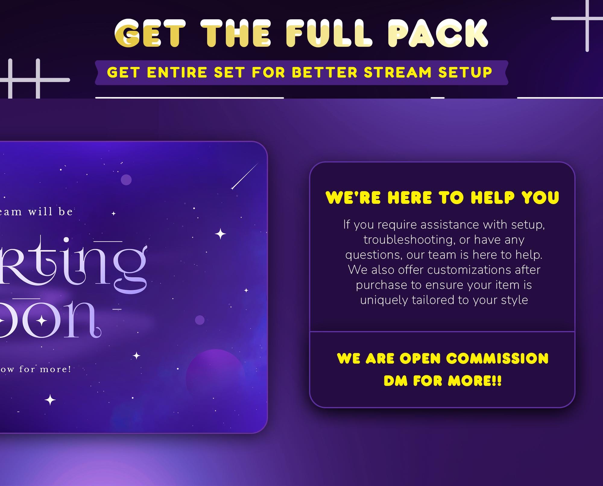 Transitional Package Stellar Spark Animated Stream Transition Package for Twitch/purple and ...