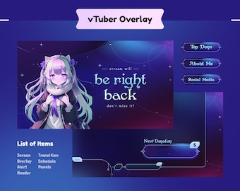 Orion VTuber Animated Stream Package/Stream Overlay/Transition/Panels/VTuber Designs/Etsy VTuber/Etsy Aesthetic/Etsy Kawaii/Orion Designs