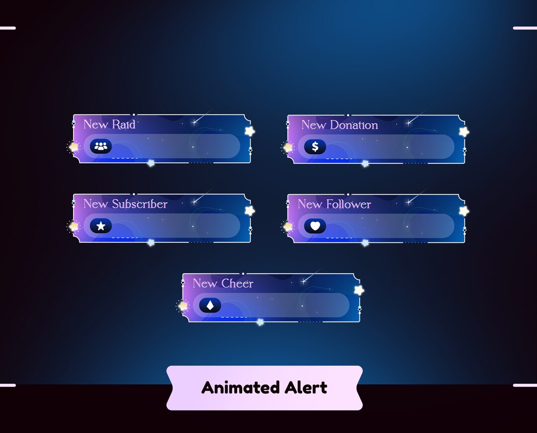Elegant Vtuber Animated Stream Alerts/stream Overlay/transition/panels ...