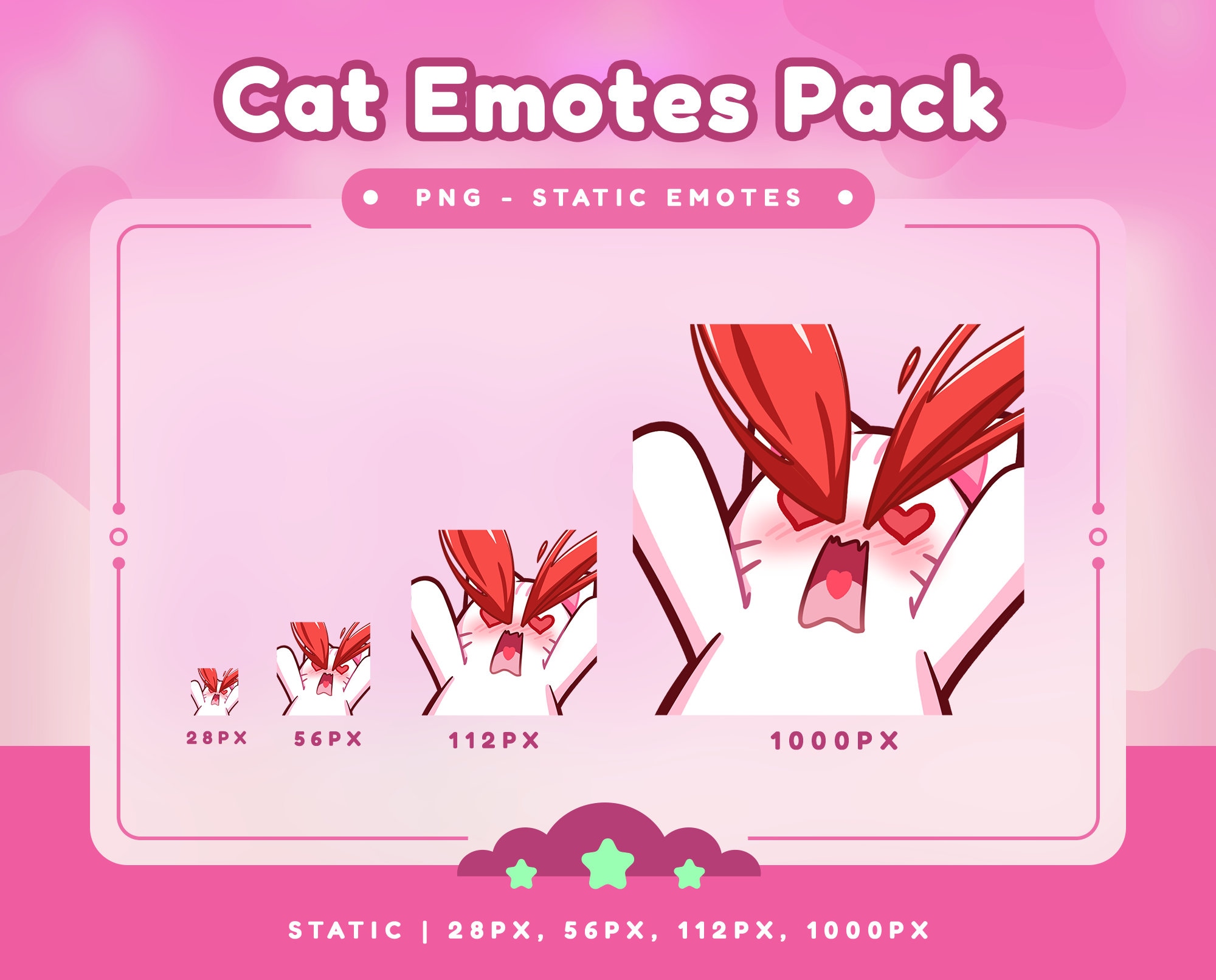 Nosebleed Cat Emotes Pack - Cute Cat Emote/Emote Bundle/Discord/Youtube/Twitch Emote/Kawaii Kitties/Cute Characters/Pastel/Cry/Sad/Adorable