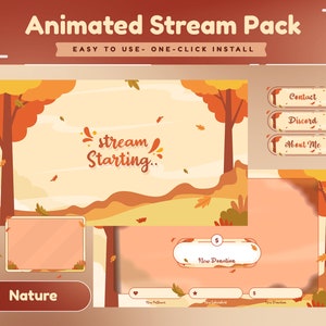 Autumn Season Animated Stream Package/Transition/Stream Overlay/Panels/Fall/Summer/Leaf/Fallen/Flower/Floral/Jungle/Chill Theme