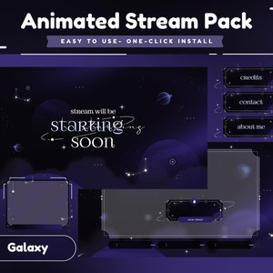 Astro Space Animated Stream Package/Transition/Stream Overlay/Panels/Sky/Simple/Aesthetic/Galaxy/Cute Theme/Celestial/Cozy/Outer Space Style