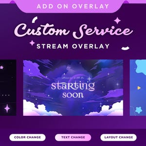 Custom Service  for Package Overlay | Custom Text, Custom Color | Layout Customization | Custom Banner | Kawaii Overlay | Vtuber Assets