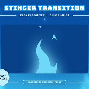 Blue Flames Animated Stream Transition/Stream Overlay/Transition/Panel/Blue Theme/Flame/Fire Theme/Cute Theme/Burning/Calm Theme/Simple