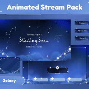 Nebula Garden Animated Stream Package/Transition/Stream Overlay/Panels/Blue Theme/Rose/Floral/Cute Theme/Flower/Calm/Liquid/Lines