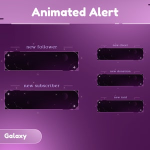 Pink Astro Animated Stream Alerts/Transition/Stream Overlay/Panels/Sky/Simple/Aesthetic/Galaxy/Cute Theme/Celestial/Cozy/Lines
