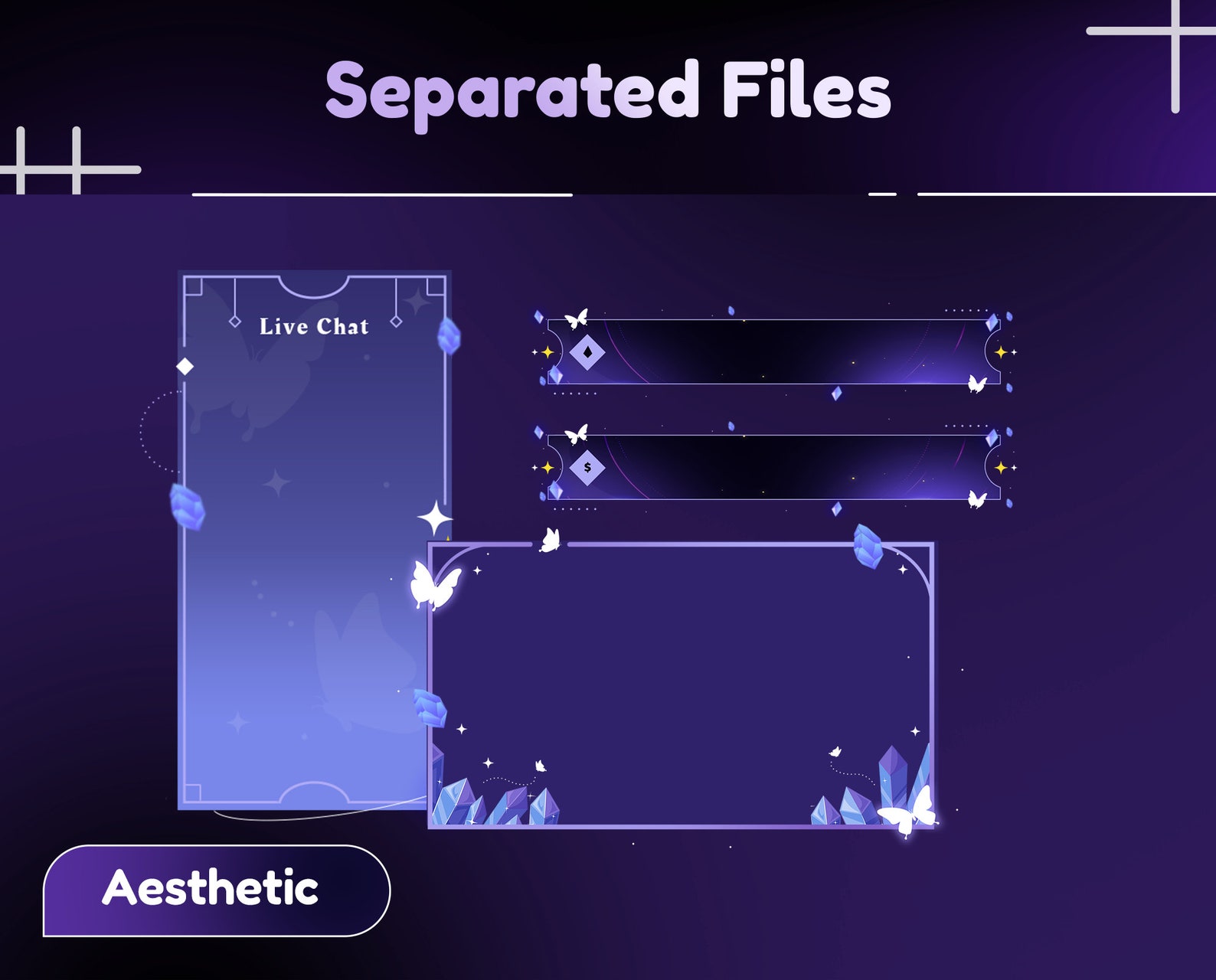 Kawaii Amethyst Stream Package | Crystal Animated Overlay | Twitch ...