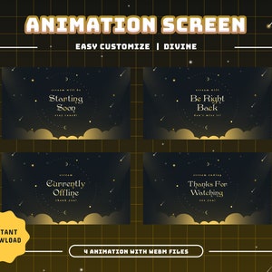 Divine Animated Stream Screens/Transition/Stream Overlay/Panels/Sky/Simple/Aesthetic/Galaxy/Cute Theme/Celestial/Cozy/Celestial/Space Art