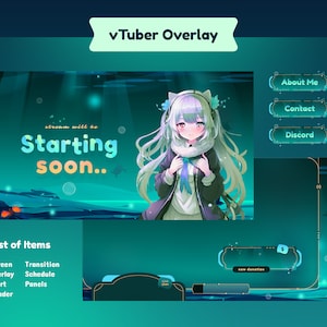 Under Ocean VTuber Animated Stream Package/Stream Overlay/Transition/Panels/VTuber Designs/Etsy VTuber/Etsy Aesthetic/Etsy Kawaii/EtsyAqua