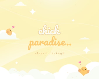 Chick Paradise Animated Stream Package, Cute Cozy Chicken Lover Design