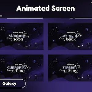 Astro Space Animated Stream Package/Transition/Stream Overlay/Panels/Sky/Simple/Aesthetic/Galaxy/Cute Theme/Celestial/Cozy/Outer Space Style image 3