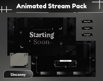 Dark Shade Animated Stream Package/Transition/Stream Overlay/Panels/Horror/Cute/Skull/Scary/Calm Theme/Dark/Gothic/Grim Gaming Spectacle
