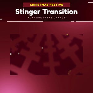 Christmas Festive Animated Stinger Transition for Twitch/Merry Christmas Stream Transition/New Year Stinger for OBS Studio/Red Color Stinger