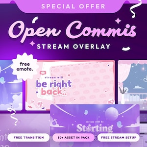 Pacote de transmissão Twitch animado personalizado | Sobreposição personalizada fofa | Fundo animado pastel suave | Sobreposição Twitch Kawaii | Recursos de transmissão