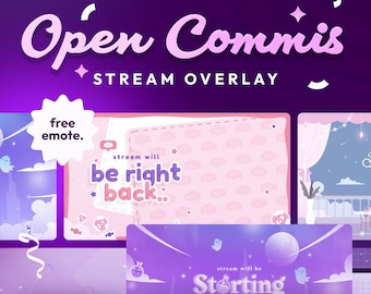 Custom Animated Twitch Stream Package | Cute Custom Overlay | Soft Pastel Animated Background | Kawaii Twitch Overlay | Streaming Assets