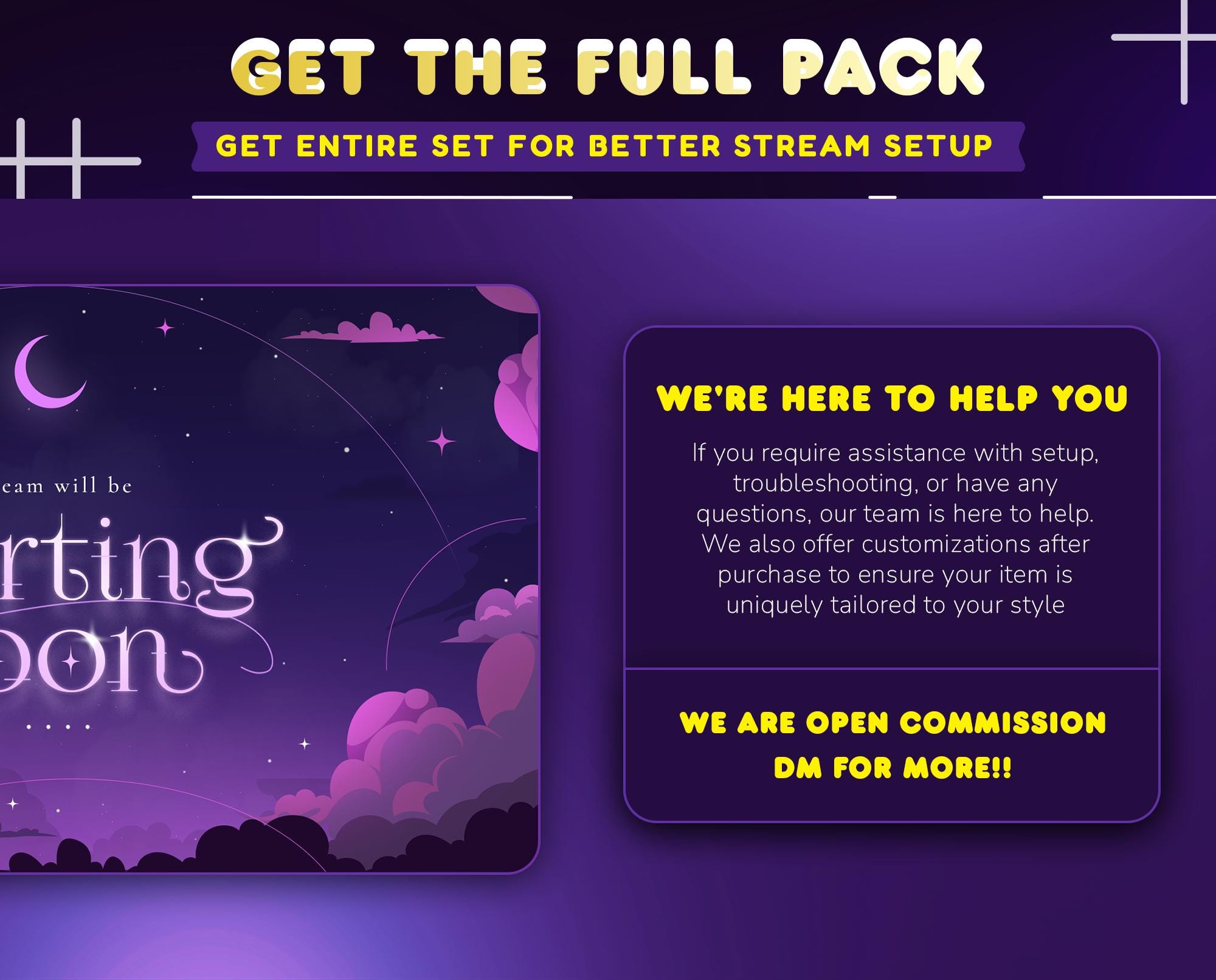 Violet Clouds Animated Stream Screen Package (digital Download) - Etsy