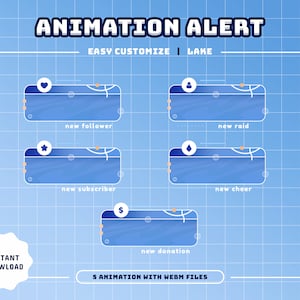 Lake Animated Stream Alerts/Stream Overlay/Stream Package/Sea Theme/Ocean/Deep Theme/Water/Cute/Panels/Streamers At Sea/Aquatic Styles