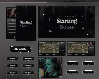 Gothic Animated Stream Pack | Dark Shade Twitch Overlay (OBS Streamlabs)