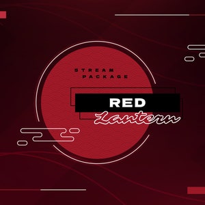 Red Lantern Animated Stream Package/Stream Overlay/Chinese Theme/Simple/Calm/Chill/Red/Black/Lines/Cute Theme/Abstract/Japanese/Japan